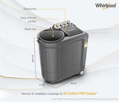 Whirlpool 8 kg 5 Star Semi-Automatic Top Loading Washing Machine (MAGIC CLEAN 8.0 GREY DAZZLE,2x Drying Power)