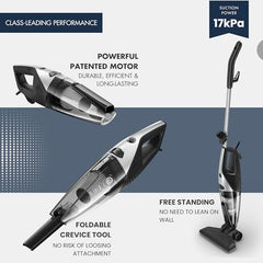 Reffair Cleanjet CX80 1000W Handheld Vacuum Cleaner for Home Use, 17 kPa Suction, Cyclone 10 Technology, High-Performance Motor, Lightweight (Silver Grey)