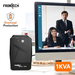 FRONTECH UPS Force Static Converter - 600VA/360W | 12V/7Ah Lead Acid Battery, Maintenance Free Battery, LED Indicator, Power Backup & Protection for Home/Office PC and Desktop (2569 - Black)