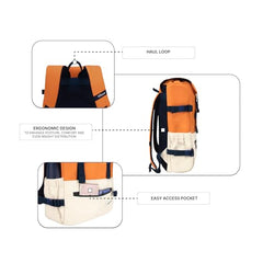 F Gear Canyon 18L Premium Canvas Laptop Backpack|Water-Resistant Fashionable Travel, Office & College Bag, Padded Laptop & Tablet Sleeves Fits Upto 17 Inch Laptop|Men & Women (Cosmic Orange)