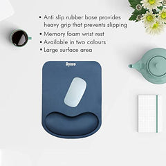Dyazo Memory-Foam Gel Mouse Pad with Wrist Rest Support Non Slip Rubber Base Mousepad Suitable for Computer, Laptop, Notebooks Gaming (Blue)