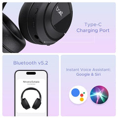 boAt Nirvana Eutopia Bluetooth Headphones with Head Tracking Function, Spatial Audio,20 HRS Playtime, ENx™ Tech, ASAP™ Charge, Hearables App(Android & iOS Compatible)(Primia Black)