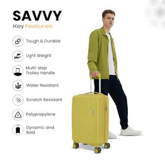 KAMILIANT by American Tourister Savvy|Trolley Bag Set of 3 (55+70+80 cms) for Travel| Hard Case Polypropylene (PP) Suitcase|360° 8-Wheel Spinner Luggage Trolley|Combination Lock|Sea Blue