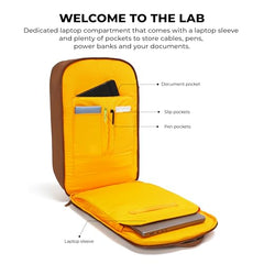 MOKOBARA Aisle 19L Laptop Backpack 15.6 Inch Office Travel Blue | Aerology Nylon Vegan Leather Flat Opening Compartment Disappearing Bottle Pocket Air Mesh Back For Men Women College Padded