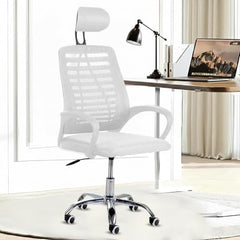 Casa Copenhagen Mesh Mid Back Office/Study/Computer/Revolving/Desk Chair for Work from Home -Metal Base, Height Adjustable Seat - Grey Milange & Black Handle