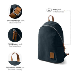 DailyObjects Pedal Everyday Casual Laptop Backpack (16L) Fits Upto 14 Inch Laptop, Unisex Travel Backpack Durable Canvas Material, Zippered Compartments With Pockets (Beige)
