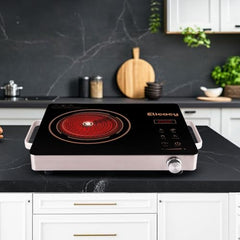 Premium 2000 W Touch Panel Infrared Induction Cooktop 1 Year Warranty (Use With All Utensils) - Radiant (Black)