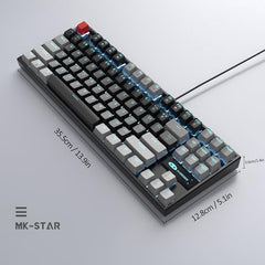 MageGee 75% Mechanical Gaming Keyboard with Brown Switch, LED White Backlit Keyboard, 87 Keys Compact TKL Wired Computer Keyboard for Windows Laptop PC Gamer - Retro Grey/White