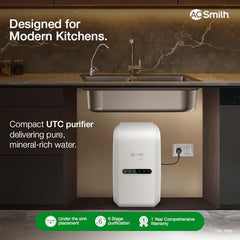 AO Smith Z2+ Luxe (Midnight Black) RO Under sink Water Purifier | UTC | 7-Stage Purification | 2x Water Savings | Goodness of Copper