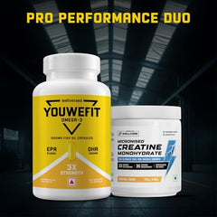 Wellcore Creatine with Omega 3 Capsules Triple Strength (Creatine 122g Fruit Fusion & 30 Capsules Omega) | 1250mg Triple Strength | EPA + DHA | Enhanced Muscle Strength |
