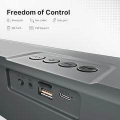 CrossBeats Blaze B24 Bluetooth Soundbar 24W, Gaming RGB Lights, AUX, Bluetooth, USB, FM & TWS I Fast SnapCharge Battery, Multiport Connectivity, BT Speaker for TV, Mobile, PC, Laptops, Tablets Black