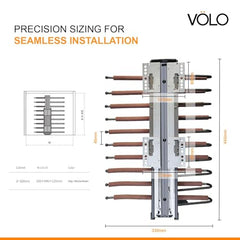 VOLO Pull Out Ironing Board | Retractable 180 Degree Swivel Foldable Ironing Station | Slide-Out Wardrobe Iron Board with Heat Resistant Cover | Space Saving Closet Organizer | Grey