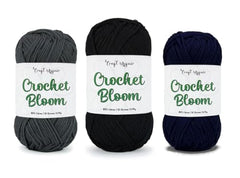 Craft Affair | Crochet Bloom Cotton Yarn 8ply (Each Color 2mm, 77Meter, 50Gram) 100% Pure Cotton | for Knitting Yarn | Craft & DIY Project: Grey, Pink, Off White