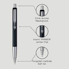 Parker Gift Set | Vector Special Edition Chrome Trim Roller Ball Pen with Parker Keychain | Ideal for Gifting | Elegant Gift for Any Occasion