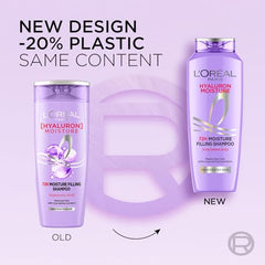 L'Oreal Paris Hyaluron Moisture Shampoo Refill - Hyaluronic Acid, 500ml | 500ml refill for dry, dehydrated hair. Provides 72 hours hydration, leaving hair soft, shiny, & bouncy. Ideal for daily wash.