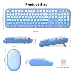 MOFII Wireless Keyboard and Mouse Combo, Full Size, 2.4GHz, Windows, Purple