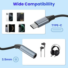 Verilux® USB C to 3.5mm Adapter Type C to Aux Audio Converter