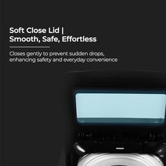 Midea 9kg 5-Star Top Load | Fully Auto | Soft Close Glass Lid | Hydrowave Stainless Tub | 10 Wash Programs | Auto Drum Clean | Magic Filter | Child Lock | Delay Wash | Inox Grey | MWMTL090FP1GNIG