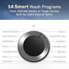 Bosch 12 kg 5 Star Front Load Fully Automatic Washing Machine, AI ActiveWater, Inbuilt heater, Antibacterial Tech, 14 Wash Programs, 66L Large Drum, SoftCare Paddle, White, WGA27400IN (2026 Model)