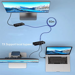 Tobo HDMI KVM Extender Cat5e/6 Rj45 60M USB HDMI KVM Switch Extension Sharing USB Mouse Keyboard Loop IR Compatible with PS-3 PS-4 X-box PC TV-TD-553H.