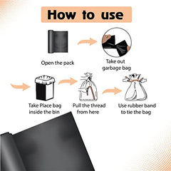 Campfire Compostable Garbage Bag | 150 Pcs | Medium 25 Ltr Capacity 19 x 21 Inches | 25 Bags x 6 Rolls | Daily Waste Solution | Trash Bags with Detachable Drawstrings | For Dry & Wet Waste