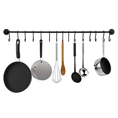 YourGift Steel 10 Pack Heavy Duty S Hooks Black S Shaped Hooks Hanging Hangers Hooks For Kitchen, Bathroom, Bedroom And Office: Pan, Pot, Coat, Bag, Plants(10 Pack/S Hook/Black/2.4 Inch)