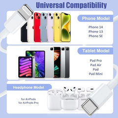 Salvodor 27W USB C to Lightning Cable 1M, White
