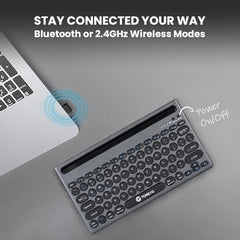 Toreto Bubble Duo Wireless Keyboard with Bluetooth 5.0 & 2.4GHz Dual Mode