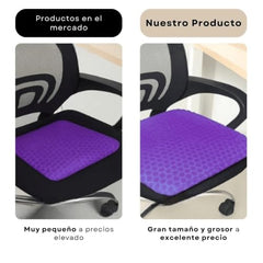 FOURTHSKY Silicone Gel Seat Cushion, Rectangular Office Chair, Car Seat & Wheelchair, Orthopedic Pressure Relief, Non-Slip Washable Cover, Ergonomic, Home, Travel, Desk Chair