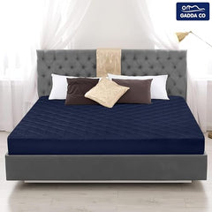 GADDA CO 100% Waterproof Premium Cotton Feel Mattress Protector King Size 78x72 Inch|Ultra Soft Breathable & Fitted Bed Protector Terry Cover Double Bed (6.5x6 feet, Fits 10 Inches, Grey)