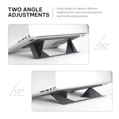 SKYVIK Elev8 Adhesive Adjustable Laptop Stand Ergonomic 2 Angles with Anti Slip Grip Sleek Arc Design
