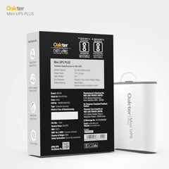 Oakter Mini UPS Basic for WiFi Router Broadband Modem | Supports 12V-2A Routers. Backup Upto 3 Hours | WiFi Router UPS Power Backup During Power Cuts| Current Surge & Deep Discharge Protection