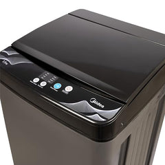 Midea 7.5 Kg 5 Star Fully Automatic Top Load Washing Machine, Spiral Stream Tub, Dual Waterfall, 6 Petal Pulsator, Magic Filter (MWMTL075FP0PNMB, Auto Restart, Mid Black)