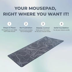 SPIN CART Large Gaming Mouse pad, Long XXL Extended Desk Table Mat Mousepad for Laptop PC Computer (Abstract Blue)