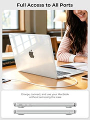 EooCoo Case for MacBook Air 15 inch M5 M4 M3 M2 2026-2023, Sparkly Clear