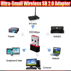 MLD USB WiFi Wireless Adapter Mini Network 300Mbps Windows MAC Linux 802.11n MWL-101-2Pcs