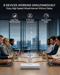 FEDUS Nextport-8000, 8 Port Gigabit Ethernet Switch 1000Mbps, High-Speed Network Splitter & LAN Hub, Plug & Play, Fanless, Desktop Switch for PC, Internet Cable, Laptop, Gaming, Router, NAS, CCTV, TV