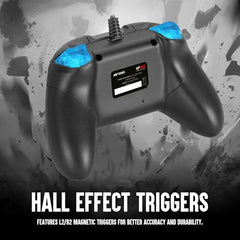 Ant Esports GP165 Wired Gaming Controller with Hall Effect Magnetic Triggers, Dual Vibration USB Gamepad for PC Windows 11/10/8/7 (X-Input & D-Input), PS3, Android, Turbo Function, 2.2m Cable, Black/Grey