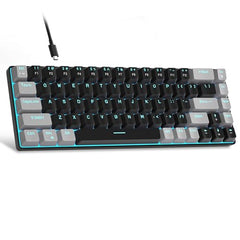 MageGee Portable 60% Mechanical Gaming Keyboard, MK-Box LED Backlit Compact 68 Keys Mini Wired Office Keyboard with Blue Switch for Windows Laptop PC Mac - Blue/White