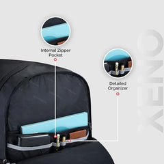 HARISSONS Xeno Travel Laptop Backpack | 40L | Fits 15.6" Laptop | Water-Resistant Dobby PU Polyester | USB Port, Rain Cover, Reflectors, Sternum Strap | Work, College & Commute (Black-Green)