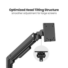 Jin Office White Monitor Stand Heavy Duty For 13"-49" Inch Monitor (Supports Upto 200*200mm VESA Screens |Strongest Gas Spring Arm with 20KG Wt. Cap| 1 Year Warranty | Tilt, Rotation, Swivel Features