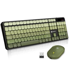 Portronics Key11 Combo Rechargeable Wireless Keyboard and Mouse Set, Bluetooth 5.3&2.4GHz Wireless,Type-C Fast Charging,Gradient Keys, Noiseless Typing, High Precision Mouse, for PC&Laptop(Grey)
