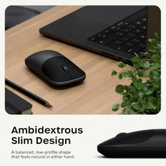 SATECHI Slim EX Wireless Mouse, Bluetooth & 2.4 GHz, Quiet Clicks, Silver