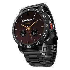 Fastrack MYND 1.93” AMOLED Display Smart Watch for Men & Women with AI Watch Faces,AI Chat,Offline Voice Commands,Curved Metallic Design,Functional Crown,BT Calling, Health Suite,100+ multisport modes