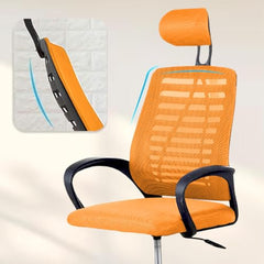 Casa Copenhagen Mesh Mid Back Office/Study/Computer/Revolving/Desk Chair for Work from Home -Metal Base, Height Adjustable Seat - Grey Milange & Black Handle