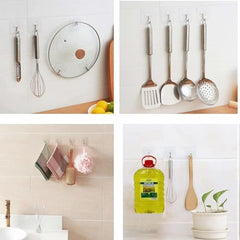 AATMDAY Self Adhesive Wall Hooks - Heavy Duty Wall Hooks for Hanging | Nail Free Sticky Hooks for Wall Heavy Items Without Drilling, Transparent Wall Hanger Hook