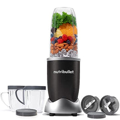 Nutribullet Pro 900W Slate, 12 Pcs Set, USA #1 Mixer/Grinder/Smoothie Maker, "The Original Nutribullet", Best Blender, Food Processor, 3 Unbreakable Jars, 2 Blade Sets(Wet & Dry), 900W, 2 Yrs Warranty