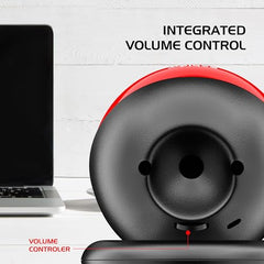 Zebion Adore Tabletop 2.0 Speaker Set, with Output Power: 3Wx2, USB Connectivity, USB Powered, Compact and Sleek, Driver Unit: 40mmx2, Durable Body, Red Colour, 1 Year Warranty