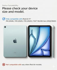Spigen Flip case for iPad Air 11 inch M4 (2026), iPad Air 11 inch M3/M2 (2025-2024), 10.9 inch 5th/4th Gen (2022/2020), Trifold, Pencil Holder, Full Cover(Liquid Air Folio) - Black