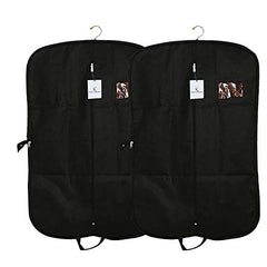 Kuber Industries Non Woven Foldable Men's Coat Blazer Suit Cover|Zipper Closure with Small Window|Sturdy Hook & Durable Handle|Size 94 x 61 x 1 CM|Pack of 3 (Black) -CTKTC041367
